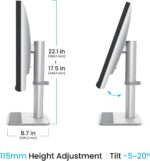 BenQ MA270U 27” 4K 3840x2160 Monitor for MacBook® Pro/Air, Dual USB-C, 90W Power Delivery, Mac Color Match, USB Hub, Brightness & Volume Control on Mac, Height & Tilt Adjustable Stand, P3 Color Gamut - Image 7