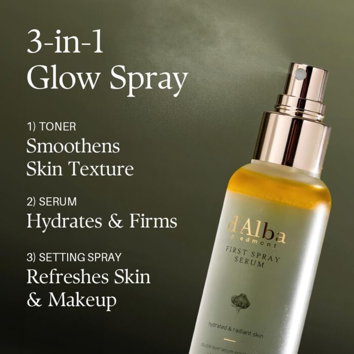 d'Alba Piedmont Italian White Truffle First Spray Serum, Vegan Skin Care, Hydrating Face Moisturizer, Glow Serum for Radiant Skin, Non Comedogenic, All In One Mist 100ml - Image 5