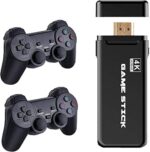 GSH USB Wireless Console Game Stick Video Game Console Built-in 3000 Classic Games 8 Bit Mini Retro Controller HDMI Output Dual Player- 4K Ultra HD Game Stick Black