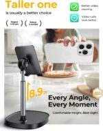 LISEN Mobile Phone Stand Adjustable iPad Stand for Desk, Office Desk Phone Accessories Fits for All Mobile Phones, iPhone, Switch, Kindle, iPad, Tablet 4-10in - Image 3