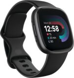 Fitbit Versa 4 Fitness Smartwatch with Daily Readiness, GPS, 24/7 Heart Rate, 40+ Exercise Modes, Sleep Tracking and more, Black/Graphite, One Size (S & L Bands Included) Bluetooth