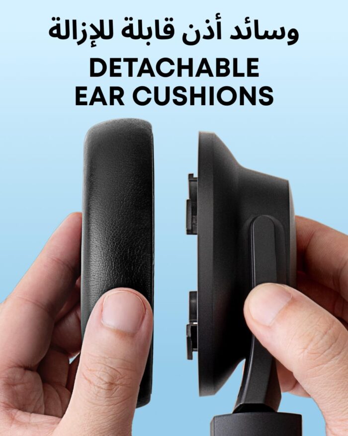 Soundcore Q11i Wireless Over-Ear Bluetooth Headphones by Anker, Deep Bass, 60H Playtime, Hi-Res Audio, Detachable Ear Cushions, Multipoint Connection - Image 5