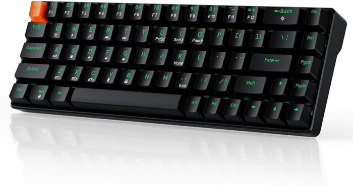 SOHOMACH Wireless Mechanical Keyboard, 60% Hot Swappable Bluetooth Keyboard with RGB Lighting, 68 Keys, 2.4GHz/USB-C/BT5.0, for PC Mac Laptop Windows Gamer, Black