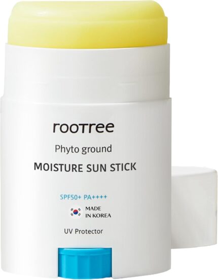 rootree Phyto Ground Moisture Sun Stick 20g – SPF 50 Sunscreen, K Beauty Korean Skincare, Smoothing Skin UV Protection, Moistruising, Rich Hydration, Vegan & Cruelty Free, for All Skin Types