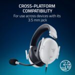 Razer BlackShark V2 X PlayStation licensed Gaming Headset: 50mm Drivers, Cardioid Mic, Lightweight, Noise Isolating Earcups, for PS5, Xbox Series X, PC, Switch via 3.5 mm Audio Jack - White - Image 8