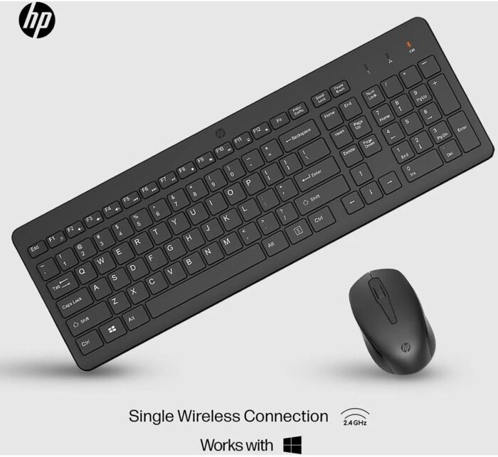 HP 330 Wireless Keyboard and Mouse Combo - 2.4 Ghz Wireless USB Receiver - Chiclet Keys, 12 Keyboard Shortcuts - 1600 DPI Multi-Surface Mouse - LED Num Lock, Caps Lock, Scroll Lock (2V9E6AA) - Image 4