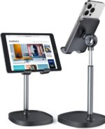 LISEN Mobile Phone Stand Adjustable iPad Stand for Desk, Office Desk Phone Accessories Fits for All Mobile Phones, iPhone, Switch, Kindle, iPad, Tablet 4-10in