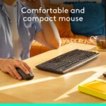 Logitech MK295 Silent Wireless Mouse & Keyboard Combo with SilentTouch Technology, Full Numpad, Advanced Optical Tracking, Lag-Free Wireless, 90% Less Noise, AR Keyboard - Graphite - Image 4