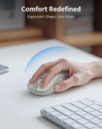 Lenovo Bluetooth Silent Mouse (WL300) - 5 Button Computer Mouse with Silent Left & Right Click – Sculpted Grip, Microsoft Swift Pair, Up to 1600 DPI (White) - Image 7