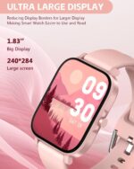 Smart Watch for Women, 1.83" Touch Screen Fitness Tracker Watch with SpO2/Heart Rate/Sleep/Stress Monitor, IP68 Step Counter Watch, 120+ Sports Modes, Compatible with Android iOS (Pink) - Image 7