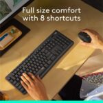 Logitech MK295 Silent Wireless Mouse & Keyboard Combo with SilentTouch Technology, Full Numpad, Advanced Optical Tracking, Lag-Free Wireless, 90% Less Noise, AR Keyboard - Graphite - Image 3
