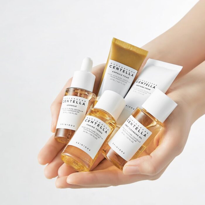 SKIN1004 Madagascar Centella Travel Kit, Toner, Ampoule, Soothing Cream, Cleansing Oil, Ampoule Foam, Basic Skincare Box, Compact Size, Soothing Calming - Image 2