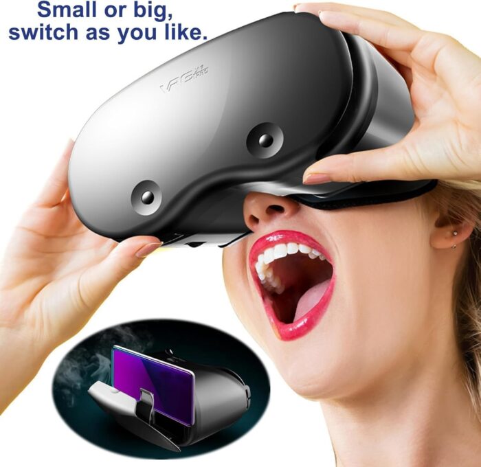 3D VR Headset for iPhone & Android, Adjustable Virtual Reality Glasses with Controller, Compatible with 5.0"-7.0" Phones, HD Anti-Blue Lenses, Comfortable PU Leather - Ideal for Movies & Mobile Games - Image 5