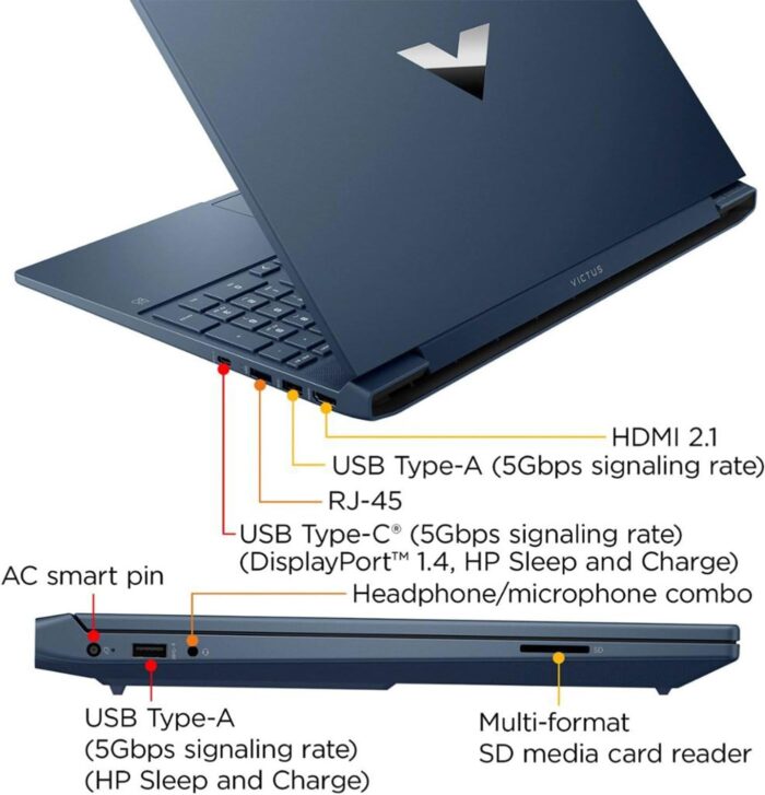 HP Victus 15.6 i5 Gaming Laptop, 15.6" FHD 1920x1080 144Hz, Intel Core i5-12450H, NVIDIA GeForce RTX 3050, 32GB RAM, 1TB SSD, Backlit KB, Touchpad, SD Card Reader,(UPGRADE) - Image 5