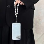 DKDDSSS 4 pcs Phone Charm, Beaded Phone Bracelet Strap, White Pearl Bow Cell Phone Charms, Cute Phone Charm - Image 6