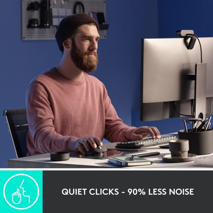 Logitech MX Master 3S - Wireless Performance Mouse with Ultra-fast Scrolling, Ergo, 8K DPI, Track on Glass, Quiet Clicks, USB-C, Bluetooth, Windows, Linux, Chrome - Graphite - Image 3