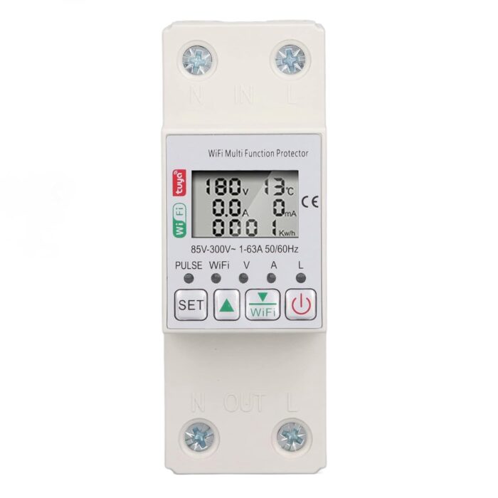 Cryfokt WiFi Smart Circuit Breaker, AC85-300V Multiple Protections Intuitive WiFi Remote Control Smart Energy Meter Switch 63A Real-time Display Smart Home - Image 6