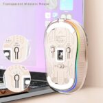 PUCHEN Upgraded Wireless Gaming Mice, Ergonomically Designed, Fully Transparent PC Shell, Adjustable DPI Silent Mouse, 3 Modes 2.4G/BT 1/BT 2 Mouse, Rechargeable Quiet Mouse (Khaki) - Image 6