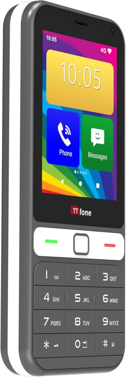 TTfone TT280 – Simple 4G Dual SIM Bar Phone with Android, 2.8″ Touchscreen Pay As You Go Smartphone (with USB Cable)