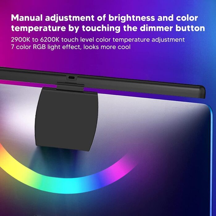 DMG Computer Monitor Light, Monitor Light Bar with RGB Backlight, Eye Caring LED Screen Light Bar, USB Powered Lamp with Touch Sensor, No Screen Glare Desk Lamp for Pc, Office, Gaming - Image 6