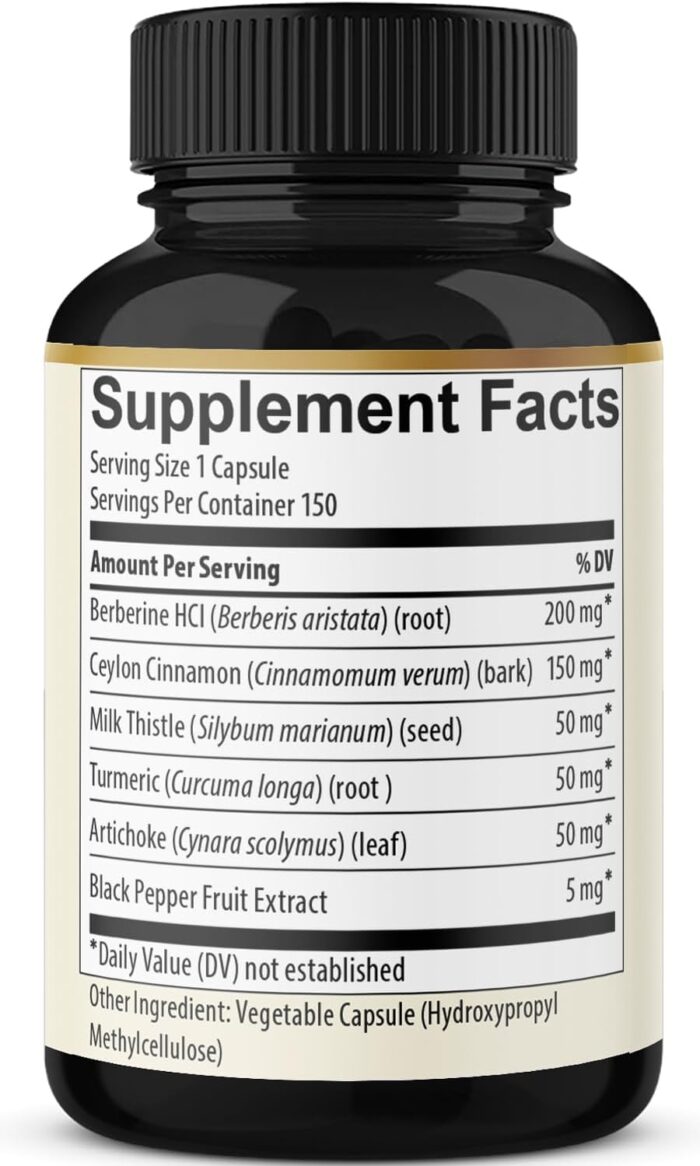 Berberine Supplement Equivalent to 4700mg - 5 Months Supply - High Potency with Ceylon Cinnamon - Supports Immune System, Cardiovascular & Gastrointestinal Function - Berberine HCl Supplement Pills - Image 8