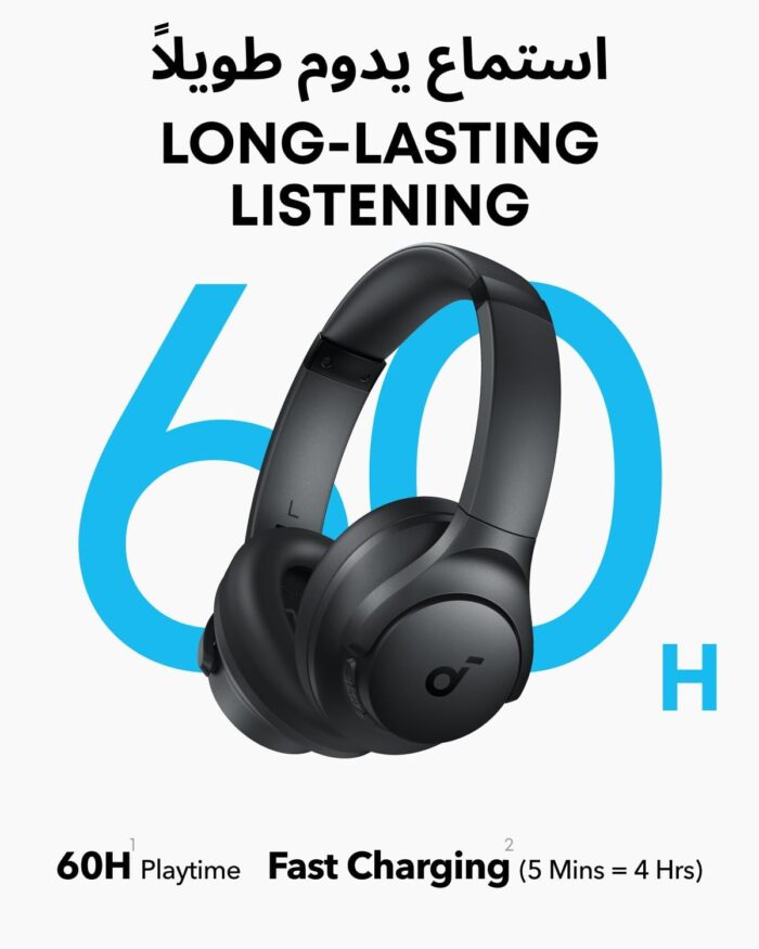Soundcore Q11i Wireless Over-Ear Bluetooth Headphones by Anker, Deep Bass, 60H Playtime, Hi-Res Audio, Detachable Ear Cushions, Multipoint Connection - Image 4