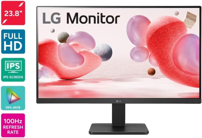 LG 24MR400-B 24 Inch IPS FullHD 100Hz Monitor with AMD FreeSync, HDMI, VGA - Black - Image 2