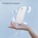 Bluetooth Mouse, Rechargeable Wireless Mouse, Silent Tri-Mode Wireless Mouse (Dual Bluetooth 5.1 + 2.4 GHz) with USB Receiver for Laptop/iPad/PC/Mac,White - Image 5