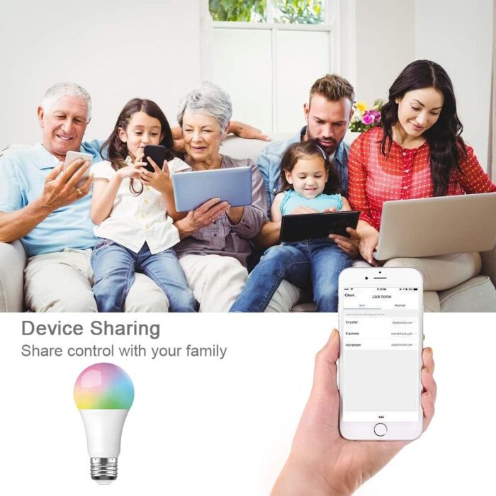 SKY-TOUCH 2Pcs Smart Led Bulb E27 Remote Control Color Adjustable Light Works With Amazon Alexa/Echo Google Home/Assistant, 190V/240V, 10W, 800 Lumens - Image 9