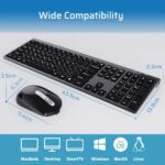 CREATMOR Wireless Keyboard Mouse Combo, Stylish Slim Rechargeable Keyboard and Mice 2.4G 109 Keys Full-Size Quiet Rechargeable Keyboard Mouse Set for Windows Computer Laptop BLACK - Image 6