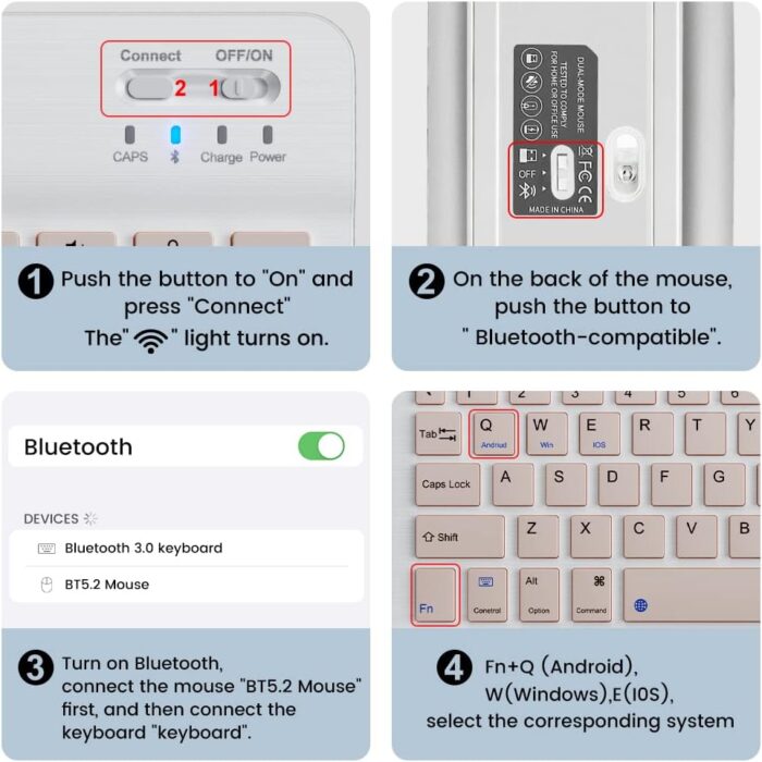 Ultra-slim Bluetooth Keyboard and Mouse Combo for iPad, Rechargeable Wireless Keyboard & Mouse with 7-Color Backlit, Compatible with iPad 9th/8th Gen, iPad Pro/Air/Mini, iPhone14/13/12 Pro (Black) - Image 9