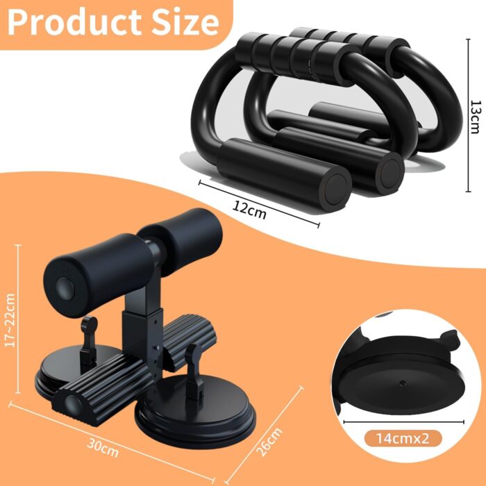 Double Self-Suction Sit Up Stand & Push Up Bar Set, Strength Training Push Up Handle, Sit-up Fitness Equipment with Foam Handle and Rubber Suction, Perfect for Floor Home Exercise, Gym & Press Fitness - Image 7