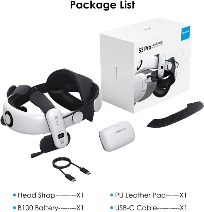 BOBOVR S3 Pro Super Strap VR Accessories Compatible with Meta Quest 3, 2 IN 1Headstrap and Head air Conditioning, 10000mah Hot-Swappable Battery Pack Fit For Oculus Quest3 - Image 8