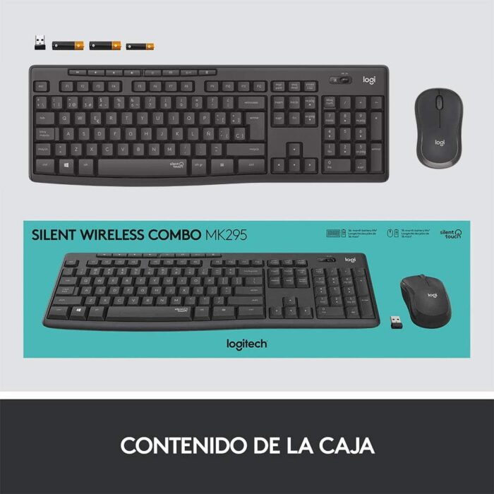 Logitech MK295 Silent Wireless Keyboard Mouse Set Combo (Black) - Image 9