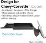 Car Phone Holder Center Console Organizer Tray for Chevrolet Chevy Corvette 2020 2021 2022 2023 2024 2025 C8 Auto Interior Accessories Best Cell Phones Mount Dashboard Mobile CellPhone Screen Stand - Image 6