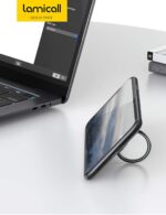 Lamicall Finger Ring Stand, Cell Phone Holder : Universal Phone Ring Cradle Kickstand Compatible with iPhone 15 14 13 12 11 Pro Max, Galaxy S 23 S22 S21 S20, All Android Smartphone - Black - Image 7