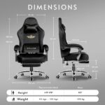 GTPLAYER Gaming Chair - Breathable Fabric with Pocket Spring Cushion and Linkage Armrests, High Back Ergonomic with Lumbar Support and Footrest (Velvet Black) - Image 3