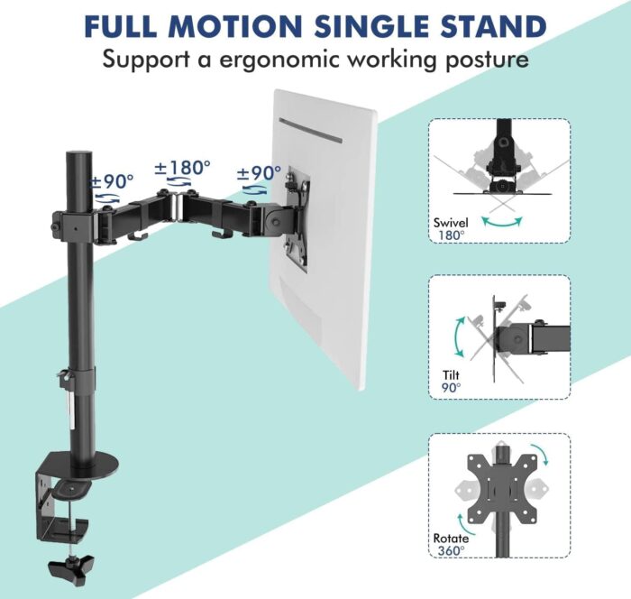HEYMIX LIFE Dual Monitor Arm - Screen Mount Monitor Arm for Computer Monitors, Dual Monitor Stand for 2 Screen 13-27" Computer Screens, VESA 75mm/100mm Monitor Holder for Gaming&Office - Image 2