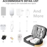 Electronic Organizer, Travel Organizer Case for Electronics Accessories Waterproof Shockproof External Hard Drive Case Small Travel Case for Cables, Chargers, SD Cards, Hard Disk, Flash Drive (Black) - Image 6