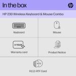 HP 230 Wireless Keyboard and Mouse Combo Set, 2.4 GHz Wireless USB-A Nano Receiver, Up to 1600 dpi, Up to 16 Months Battery Life - Black, 18H24AA#ABU, 18H24AA - Image 8