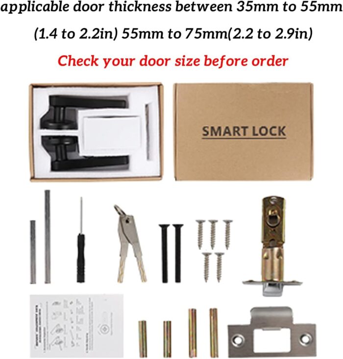 KASTWAVE Fingerprint Door Lock keyless Entry Door Lock with USB Charging and keypad biometric Door Lock Smart Door Handle Lock Suitable for bedrooms Offices and Other Private Spaces(Black) - Image 9