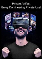 3D VR Glasses, Virtual Reality Full-Screen Wide-Angle Glasses for 5 to 7 Inch Smartphones, Adjustable Pupil & Object Distance, Myopia-Friendly with Bluetooth Remote Control (Black)