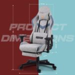 BAYBEE Drogo Multi-Purpose Ergonomic Gaming Chair with 7 Way adjustable Seat with 3D Armrest, Fabric, Head & USB Massager Lumbar Pillow, Office Desk Chair with Full Recliner Back & Footrest(Grey) - Image 2
