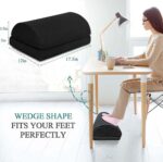 Swift Adjustable Memory Foam Foot Rest for Under Desk - Ergonomic Foot Rest for Office and Gaming Chairs, Back and Hip Pain Relief (Black) - Image 3