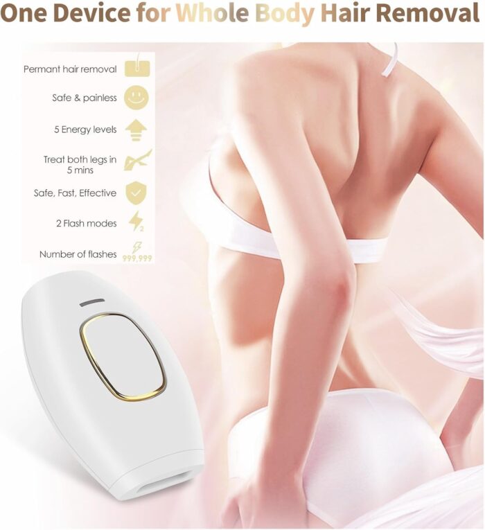 Home Use Beauty Device IPL Laser Hair Removal for Women and Men,999999 Flashes at-Home Laser Hair Removal Device - Image 8
