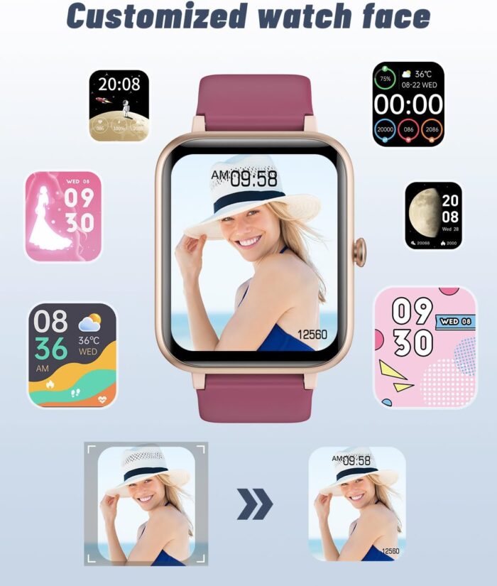 GRV Smart Watch Answer Dial Call,Smart Watches for Women Men with Heart Rate Monitor,Step Counter,Sleep Tracker,Sports Fitness Tracker Watch Call SMS Notification Smartwatch for Android iOS Phone - Image 2