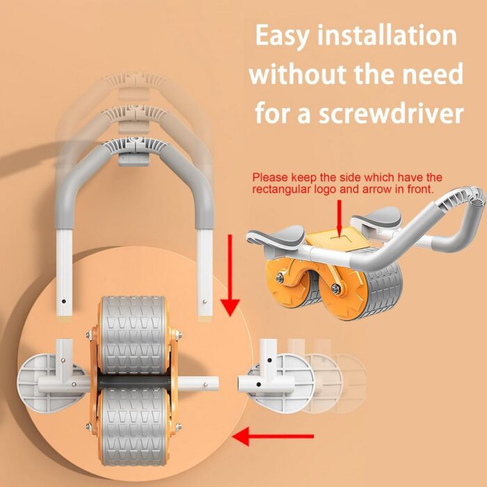 Automatic Rebound Ab Abdominal Exercise Roller Wheel - Core Strength Trainer, Ab Workout Equipment, Gym Home Fitness Equipment, Mute Roller, Dual Wheel Design, with Knee Mat for Abs, Core Workouts - Image 5