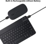 Rechargeable Bluetooth Keyboard and Mouse Combo Ultra-Slim Portable Compact Wireless Mouse Keyboard Set for Android Windows Tablet Cell Phone iPhone iPad Pro Air Mini, iPad OS/iOS 13 and above (Black) - Image 4