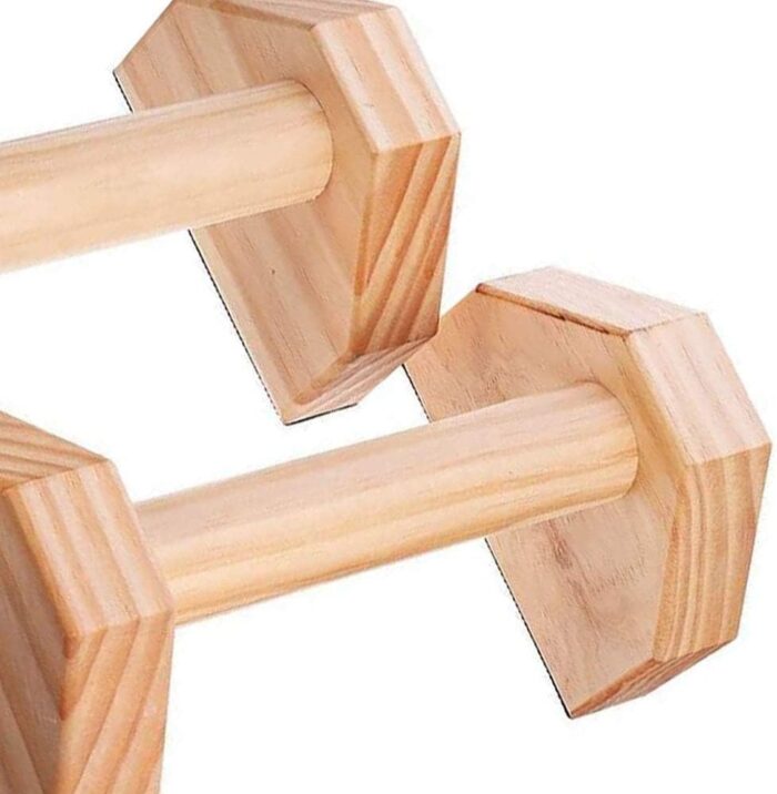 N/F 1 Pair Parallettes Gymnastics Calisthenics Handstand Bar Wooden Fitness Exercise Tools Training Gear Push-Ups Double Rod Stand - Image 3