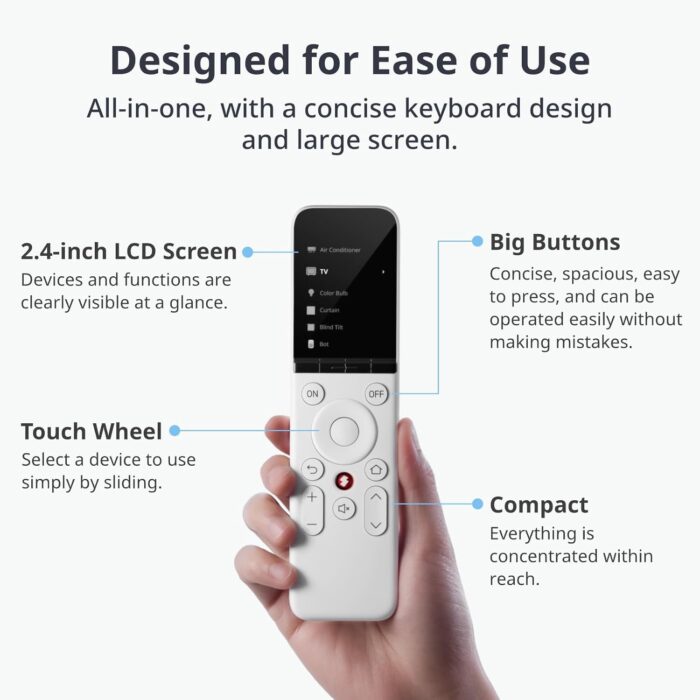 SwitchBot Multi-Use Smart Universal Remote Control with Customized App, Hub Required, Control 10 IR, 15 Bluetooth Devices & 10 Scenes, Compatible with TV/AC/SwitchBot Bot, Curtain, Blind Tilt and more - Image 8